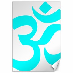 Hindu Om Symbol (cyan) Canvas 12  X 18   by abbeyz71