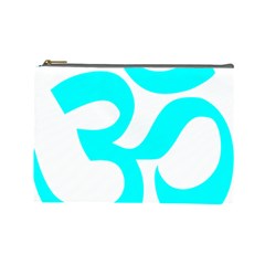 Hindu Om Symbol (cyan) Cosmetic Bag (large)  by abbeyz71