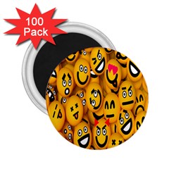Smileys Linus Face Mask Cute Yellow 2 25  Magnets (100 Pack)  by Mariart