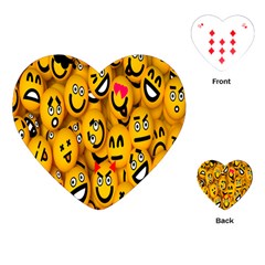 Smileys Linus Face Mask Cute Yellow Playing Cards (heart) 