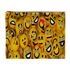 Smileys Linus Face Mask Cute Yellow Cosmetic Bag (xl) by Mariart