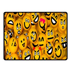 Smileys Linus Face Mask Cute Yellow Double Sided Fleece Blanket (small) 