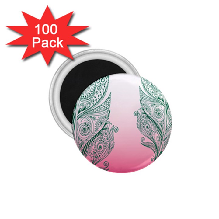 Toggle The Widget Bar Leaf Green Pink 1.75  Magnets (100 pack) 