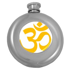 Hindu Om Symbol (gold) Round Hip Flask (5 Oz) by abbeyz71