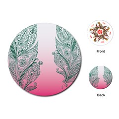 Toggle The Widget Bar Leaf Green Pink Playing Cards (round) 