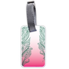 Toggle The Widget Bar Leaf Green Pink Luggage Tags (one Side) 