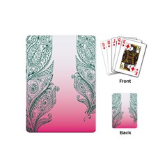 Toggle The Widget Bar Leaf Green Pink Playing Cards (mini) 