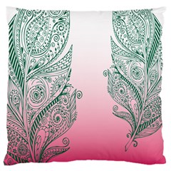 Toggle The Widget Bar Leaf Green Pink Large Cushion Case (one Side) by Mariart