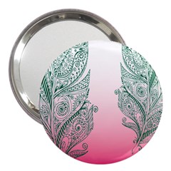 Toggle The Widget Bar Leaf Green Pink 3  Handbag Mirrors