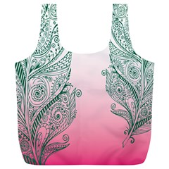 Toggle The Widget Bar Leaf Green Pink Full Print Recycle Bags (l) 