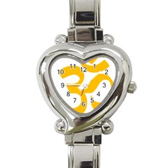 Aum Om Gold Heart Italian Charm Watch