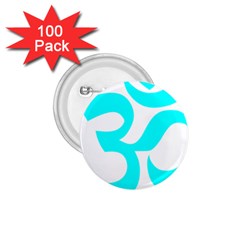 Aum Om Cyan 1 75  Buttons (100 Pack)  by abbeyz71