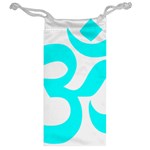 Aum Om Cyan Jewelry Bag Back