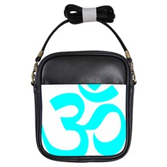 Aum Om Cyan Girls Sling Bags by abbeyz71