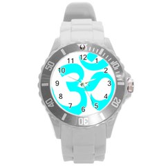 Aum Om Cyan Round Plastic Sport Watch (l) by abbeyz71