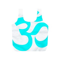 Aum Om Cyan Full Print Recycle Bags (s)  by abbeyz71