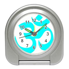 Aum Om Cyan Travel Alarm Clocks by abbeyz71