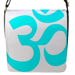 Aum Om Cyan Flap Messenger Bag (s) by abbeyz71