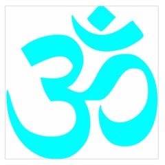 Aum Om Cyan Large Satin Scarf (square)