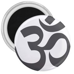 Hindu Om Symbol (dark Gray)  3  Magnets by abbeyz71