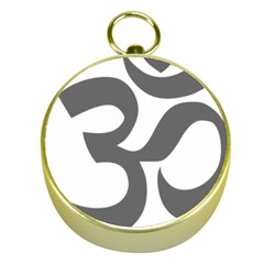 Hindu Om Symbol (dark Gray)  Gold Compasses