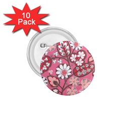 Pink Flower Pattern 1 75  Buttons (10 Pack) by Nexatart