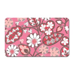 Pink Flower Pattern Magnet (rectangular) by Nexatart
