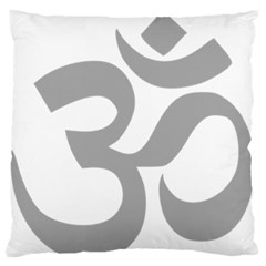 Hindu Om Symbol (light Gray) Large Flano Cushion Case (one Side) by abbeyz71