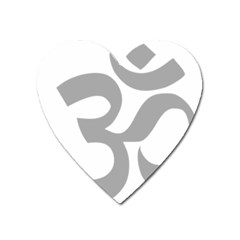 Hindu Om Symbol (light Gray) Heart Magnet by abbeyz71