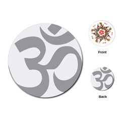 Hindu Om Symbol (light Gray) Playing Cards (round)  by abbeyz71