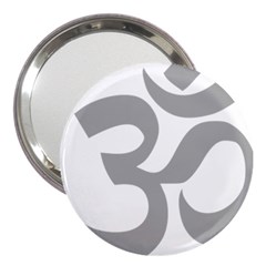 Hindu Om Symbol (light Gray) 3  Handbag Mirrors by abbeyz71