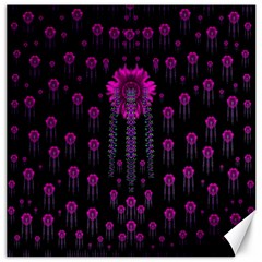 Wonderful Jungle Flowers In The Dark Canvas 20  X 20   by pepitasart