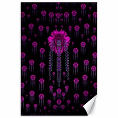 Wonderful Jungle Flowers In The Dark Canvas 24  X 36 