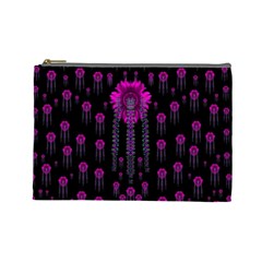 Wonderful Jungle Flowers In The Dark Cosmetic Bag (large)  by pepitasart