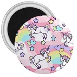 Unicorn Rainbow 3  Magnets Front