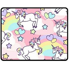 Unicorn Rainbow Fleece Blanket (medium) 