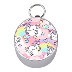 Unicorn Rainbow Mini Silver Compasses by Nexatart