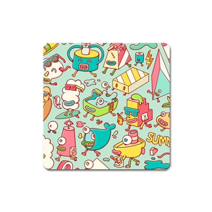 Summer Up Pattern Square Magnet