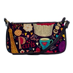 Cute Colorful Doodles Colorful Cute Doodle Paris Shoulder Clutch Bags by Nexatart