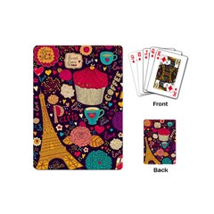 Cute Colorful Doodles Colorful Cute Doodle Paris Playing Cards (mini)  by Nexatart