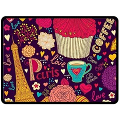 Cute Colorful Doodles Colorful Cute Doodle Paris Double Sided Fleece Blanket (large) 