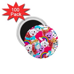 Cute Cartoon Pattern 1 75  Magnets (100 Pack) 