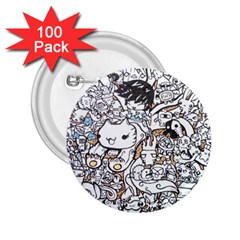 Cute Doodles 2 25  Buttons (100 Pack)  by Nexatart