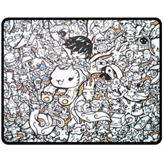 Cute Doodles Double Sided Fleece Blanket (medium) 