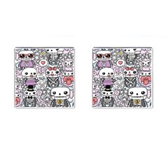 Kawaii Graffiti And Cute Doodles Cufflinks (square) by Nexatart