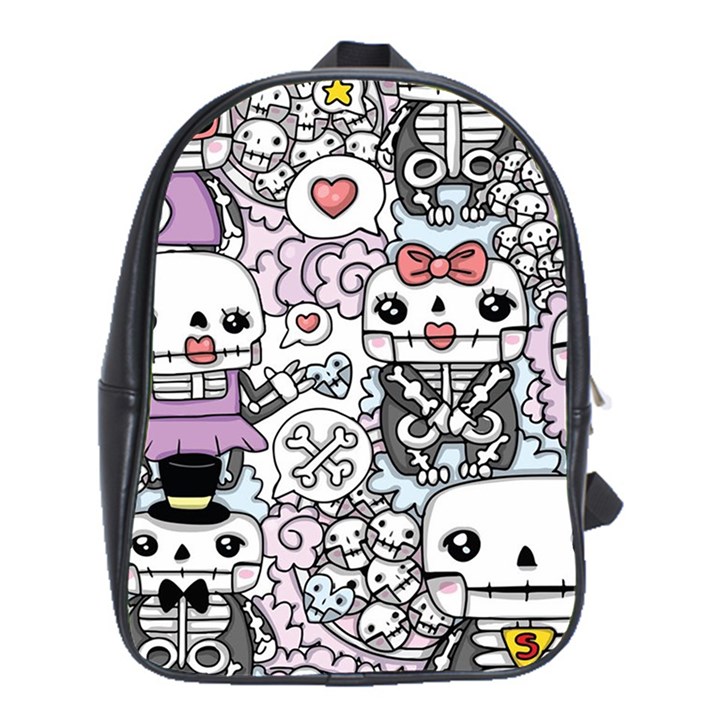 Kawaii Graffiti And Cute Doodles School Bags (XL) 