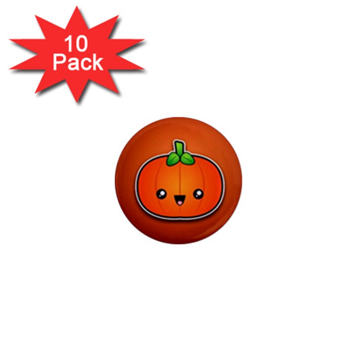 Simple Orange Pumpkin Cute Halloween 1  Mini Magnet (10 pack) 