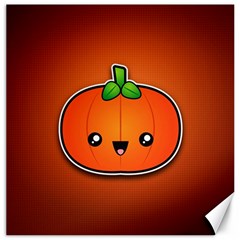 Simple Orange Pumpkin Cute Halloween Canvas 12  X 12   by Nexatart