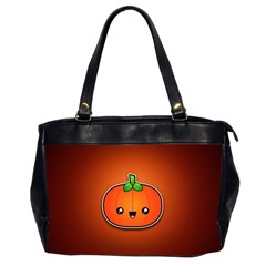 Simple Orange Pumpkin Cute Halloween Office Handbags (2 Sides)  by Nexatart