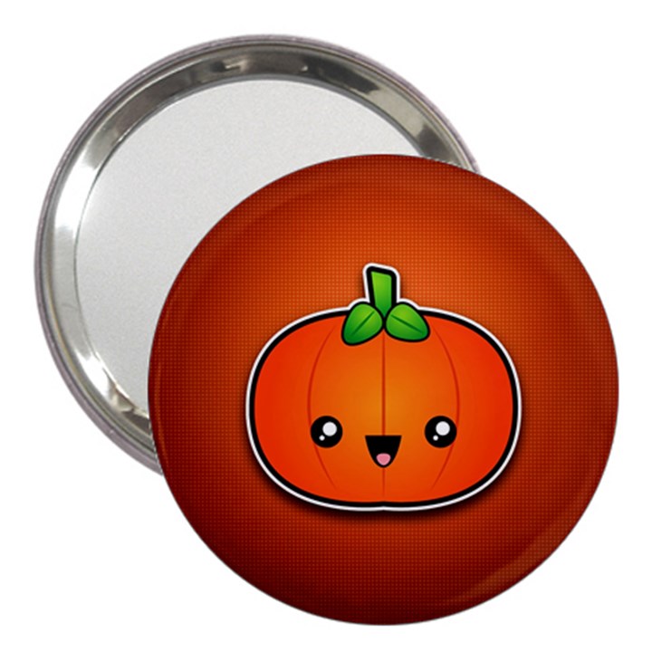 Simple Orange Pumpkin Cute Halloween 3  Handbag Mirrors